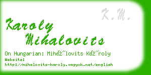 karoly mihalovits business card